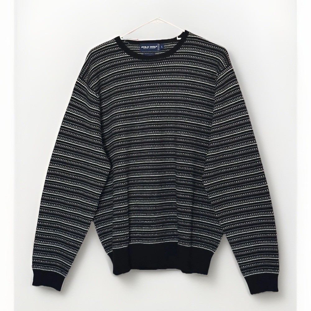 Polo Ralph Lauren Sweater Mens Large Gray Washable Merino Wool Crewneck Knit